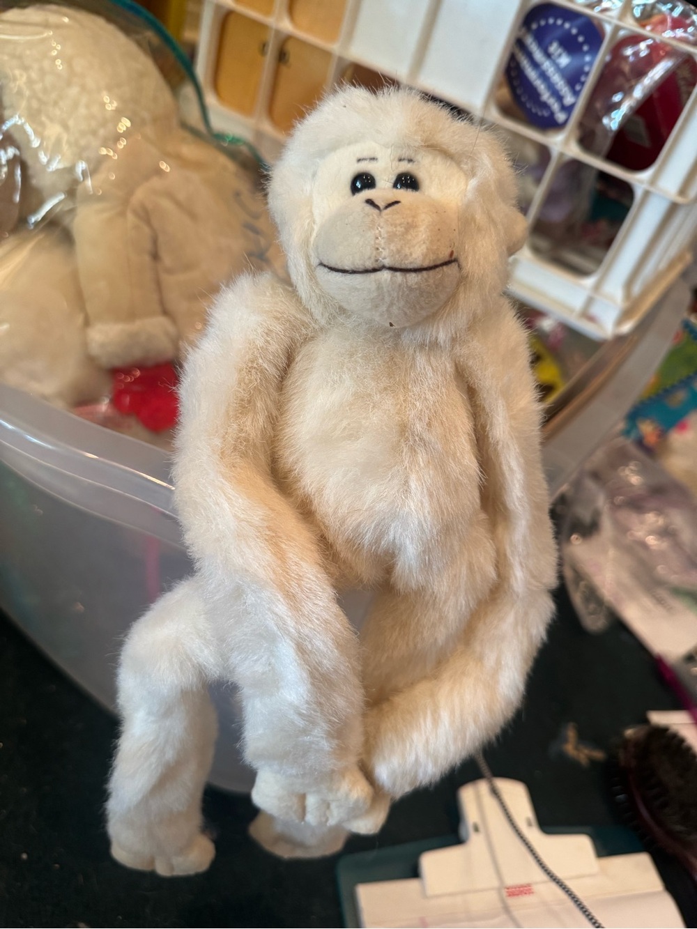 Plush White Monkey Stuffed Animal - Soft Kids Toy